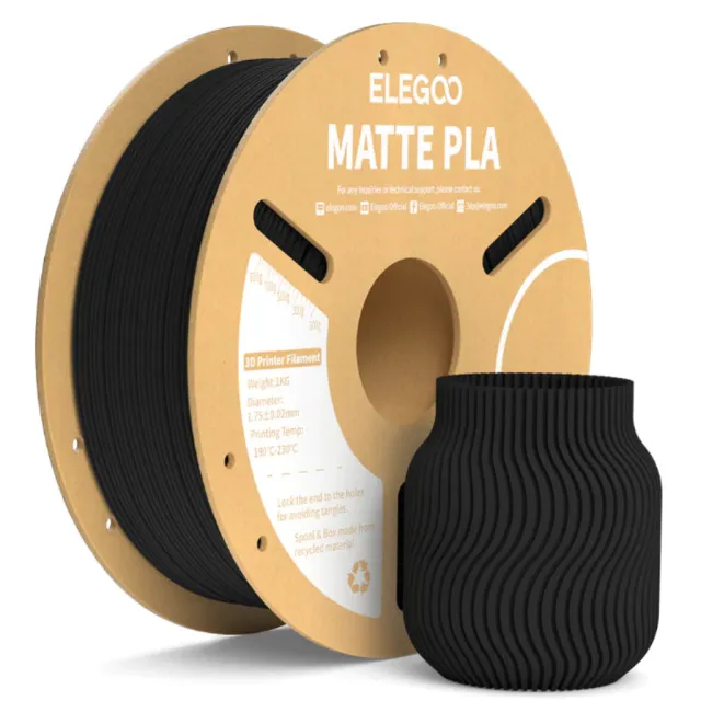 Filamento Elegoo PLA Matte 1.75mm 1kg - Preto