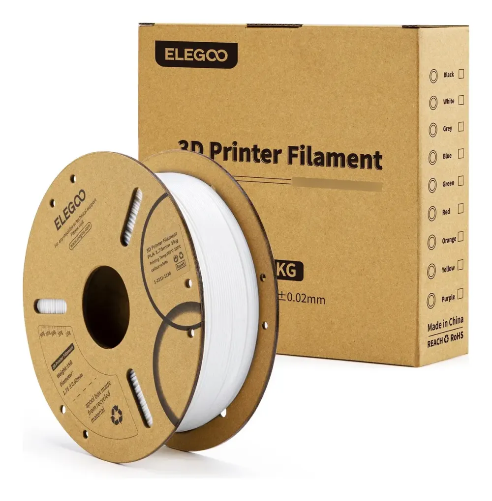 Filamento Elegoo PLA 1.75mm 1kg - Branco