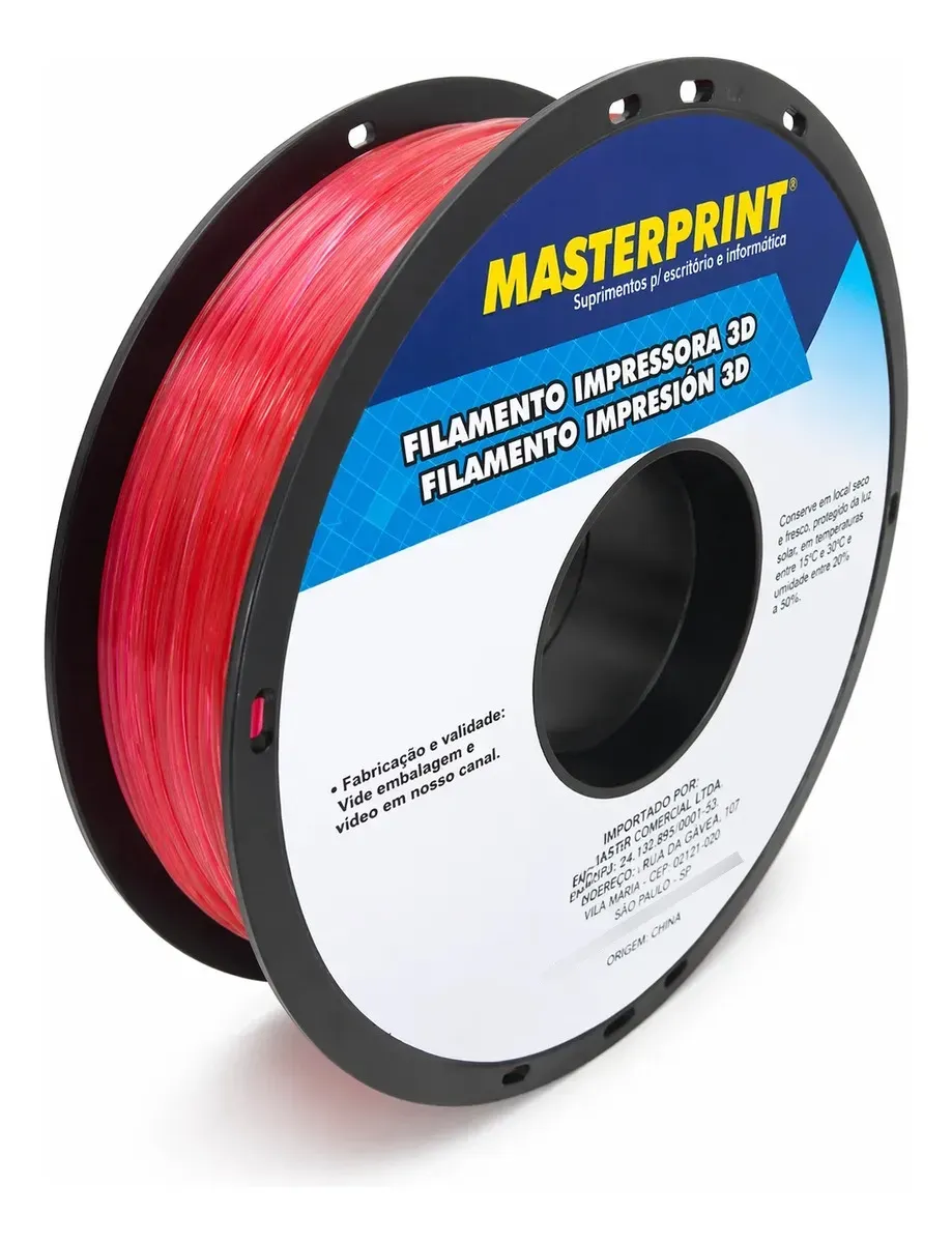 Filamento Masterprint PETG 1.75mm 1kg - Vermelho