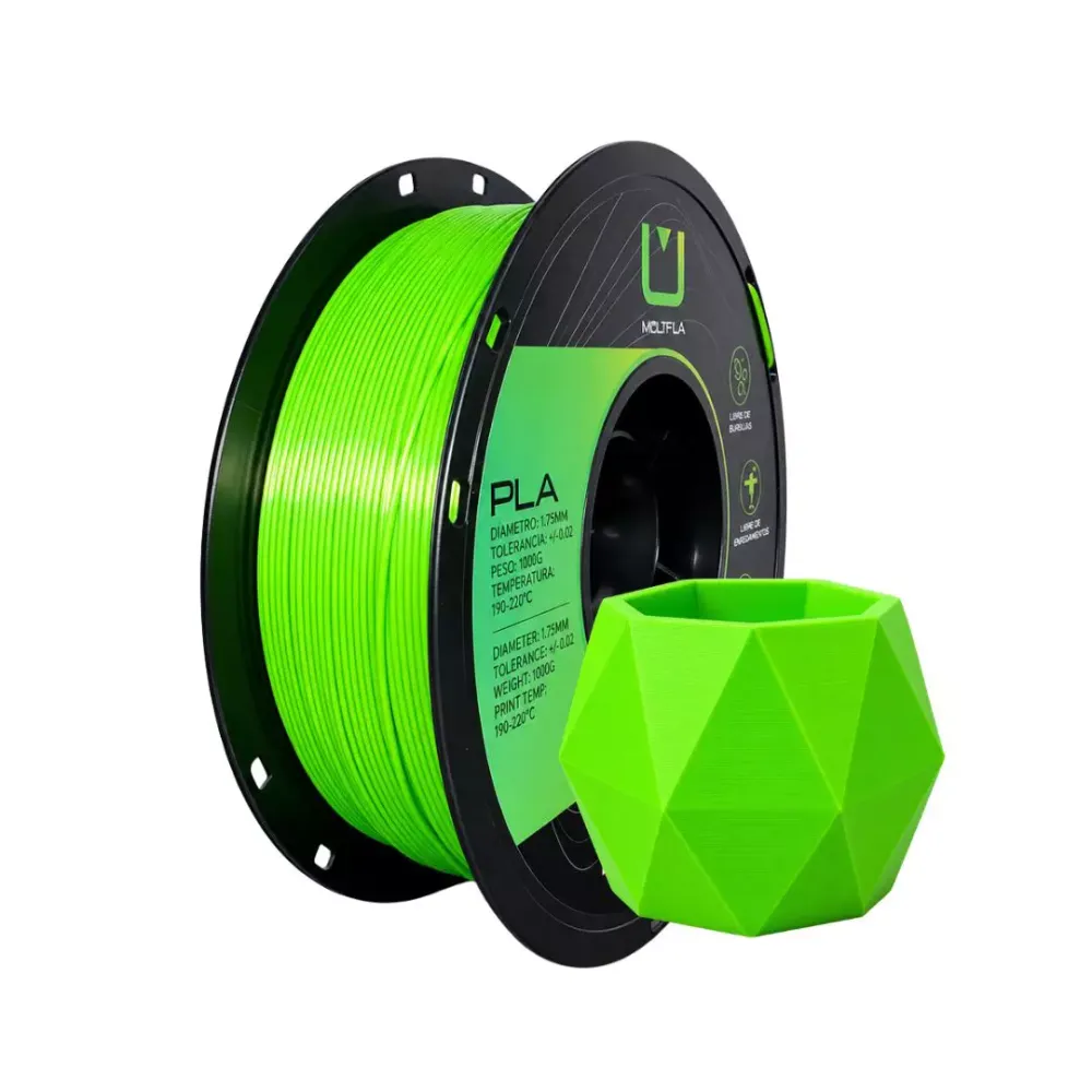 Filamento Multifila PLA SILK 1.75mm 1kg - Verde Limão