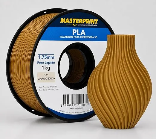Filamento Masterprint  PLA 1.75mm 1kg - Dourado