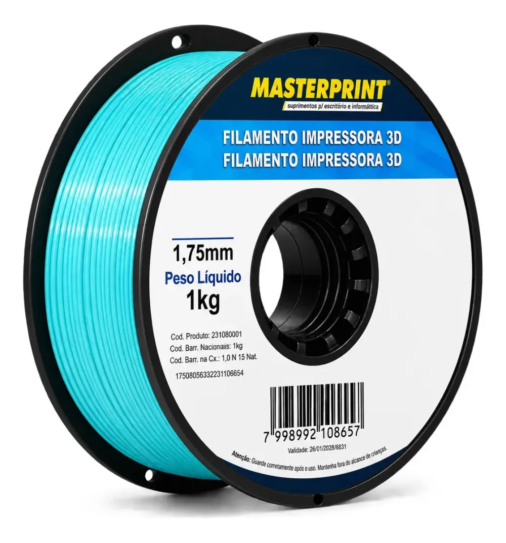 Filamento Masterprint  PLA 1.75mm 1kg - Azul Lago