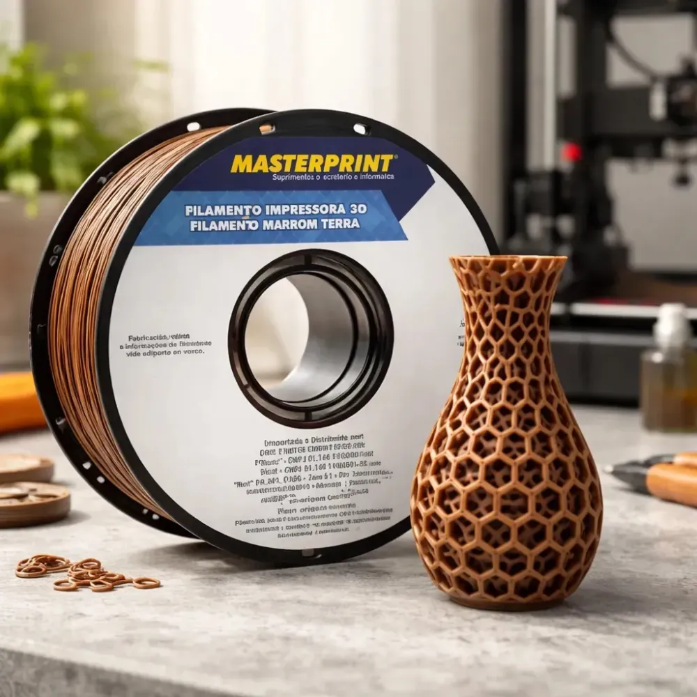 Filamento Masterprint PLA Fosco 1.75mm 1kg - Marrom Terra