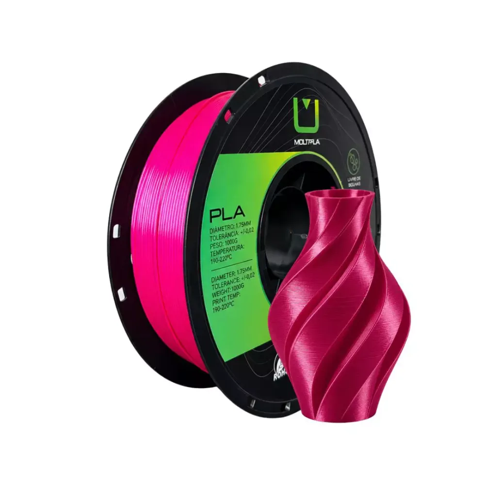 Filamento Multifila PLA SILK 1.75mm 1kg - Rosa Hibísco