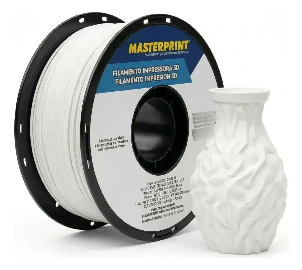 Filamento Masterprint PETG Fosco 1.75mm 1kg - Branco