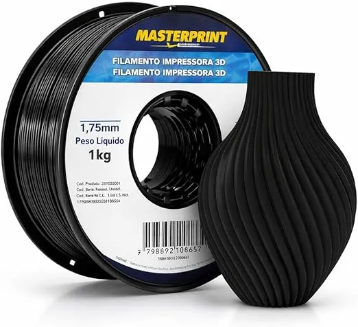Filamento Masterprint  PLA 1.75mm 1kg - Preto