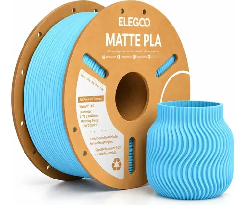 Filamento 3d Elegoo Pla Azul Claro Matte 1.75mm 1kg Azul Claro - Azul claro