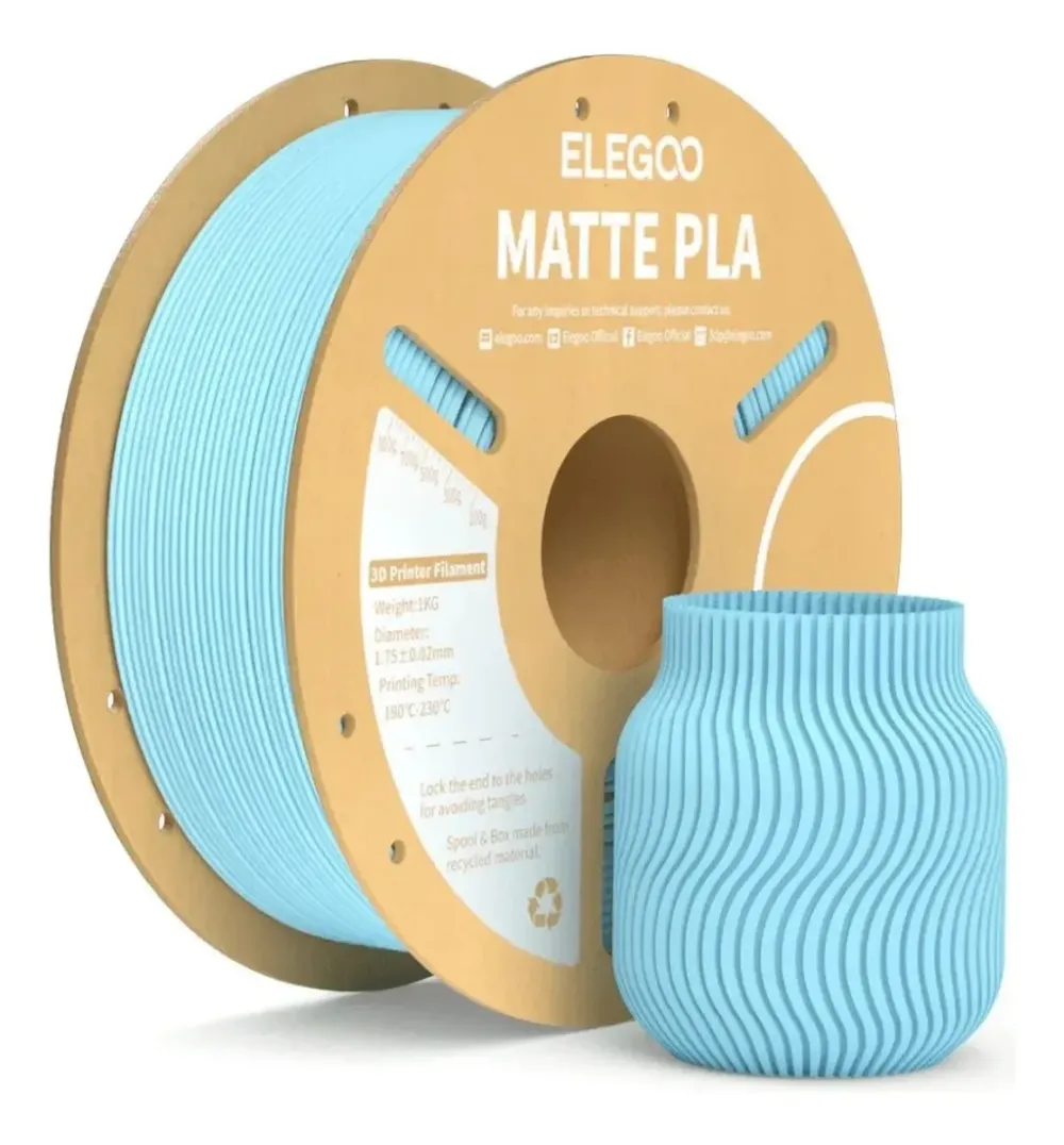 Filamento Elegoo PLA Matte 1.75mm 1kg - Azul Claro