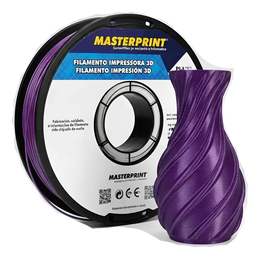 Filamento Masterprint  PLA 1.75mm 1kg - Roxo com Glitter